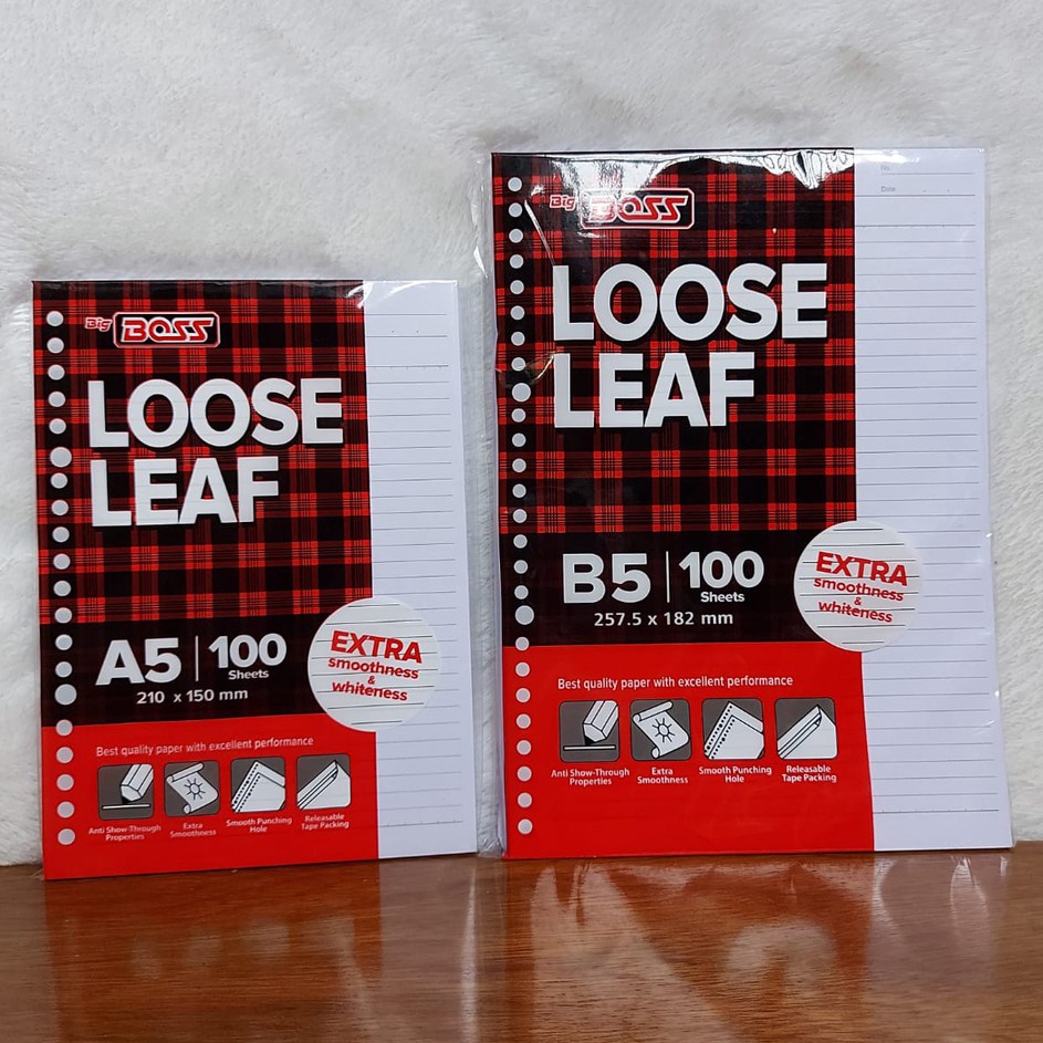 

Paket Ekonomis KERTAS BINDER LOOSE LEAF GARIS UKURAN A52RING DAN B526RING ISI 1 LEMBAR