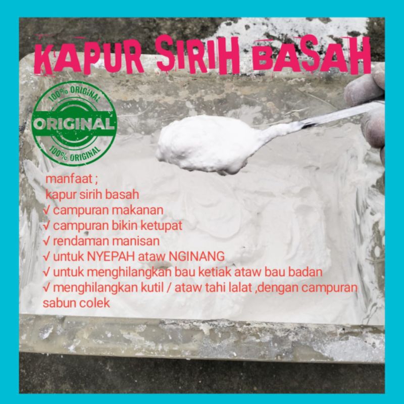 

Nafariz724 ( 5 Kg ) Kapur Sirih Basah 100 % Gamping ,Banyak Manfaat