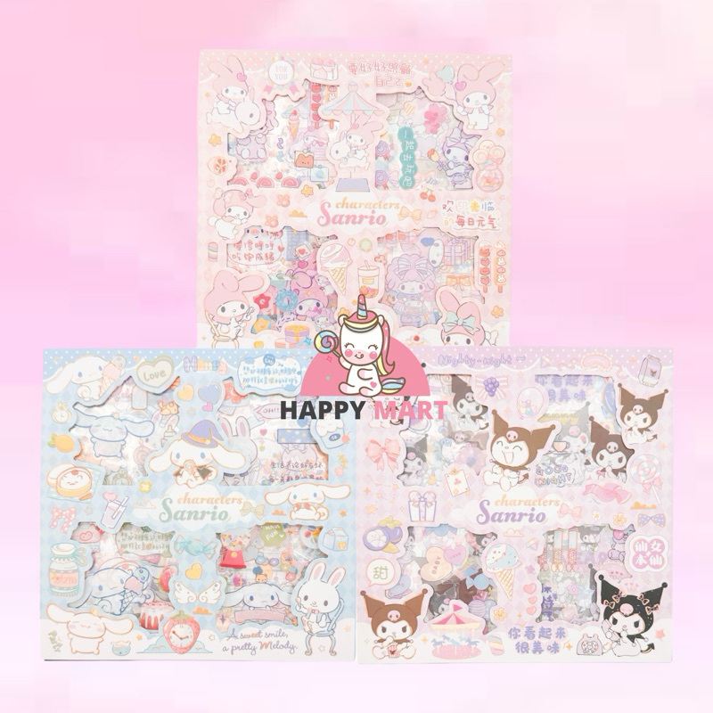 

sticker virall gen 2 motif sanrio kuromi / melody / cinnamoroll