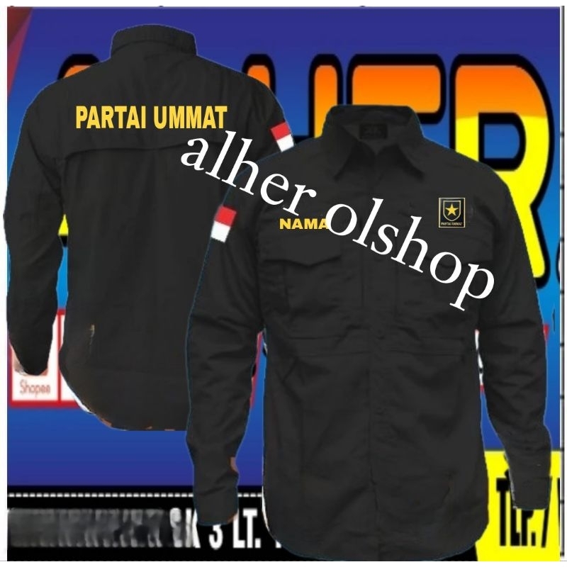 kemeja tactical partai ummat baju tactical partai ummat Seragam tactical partai ummat kemeja partai 