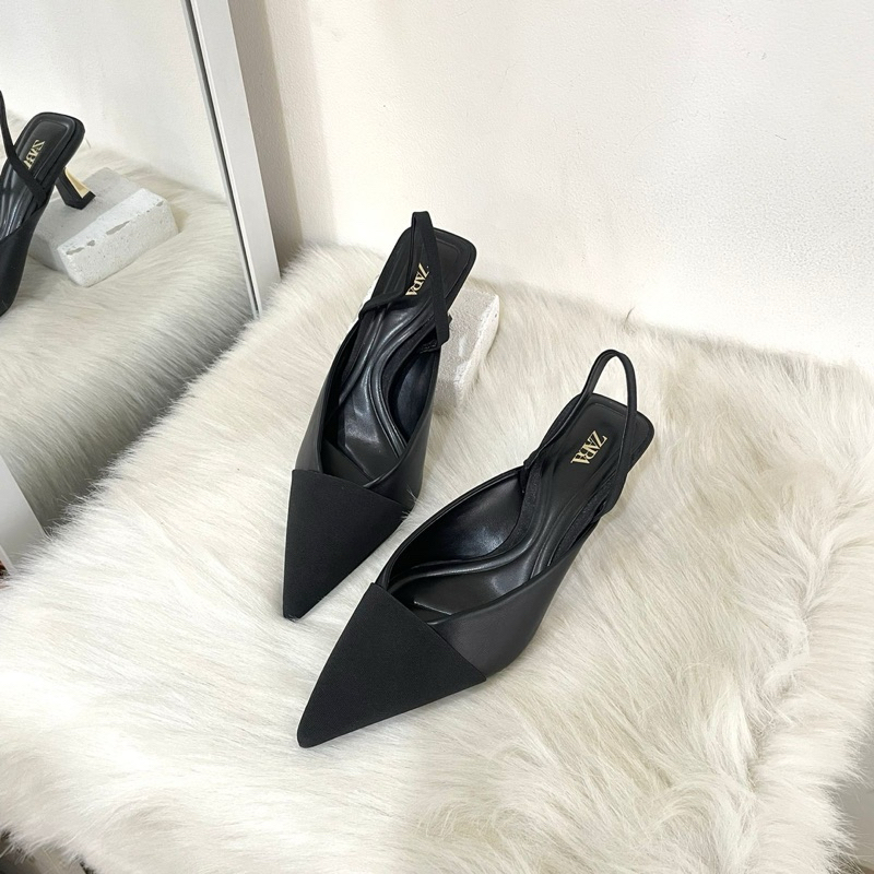 Pump heels slingback 6cm by Zara import high quality fashion shoes sepatu wanita hak tinggi tali bel