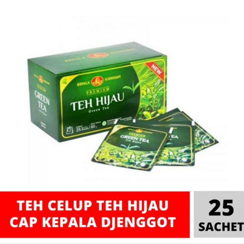 Teh Hijau Premium Kepala Djenggot Isi 25 Kantung x 60 Gr