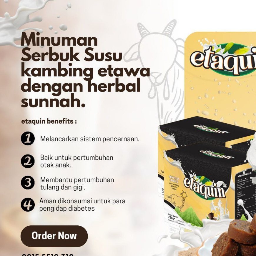 

ETAQUIN - Susu Kambing Etawa Bubuk Berkualitas dengan Harga Murah Baik untuk Kesehatan