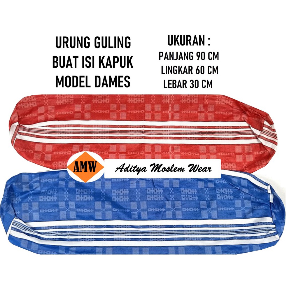 T3rkini SARUNG GULING ISI KAPUK RANDU DAMES UK3X9 CM BAHAN KATUN KULIT GULING TIDUR URUNG GULING MUR