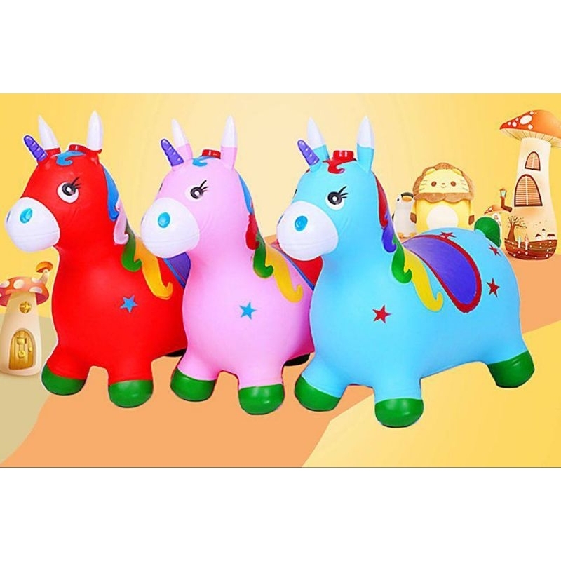 JUMPING ANIMAL MAINAN ANAK KUDA KUDAAN KARET LED MUSIK JUMPING ANIMAL ANIMAL JUMPING