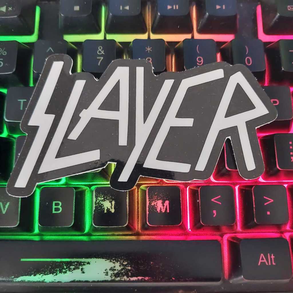 

SLAYER LOGO - STICKER CUTTING / STIKER DEATH / BLACK / THRASH / POWER METAL / STIKER SATUAN