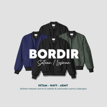 JAKET BOMBER SATUAN ( BORDIR ) TERLARIS PREMIUM QUALITY