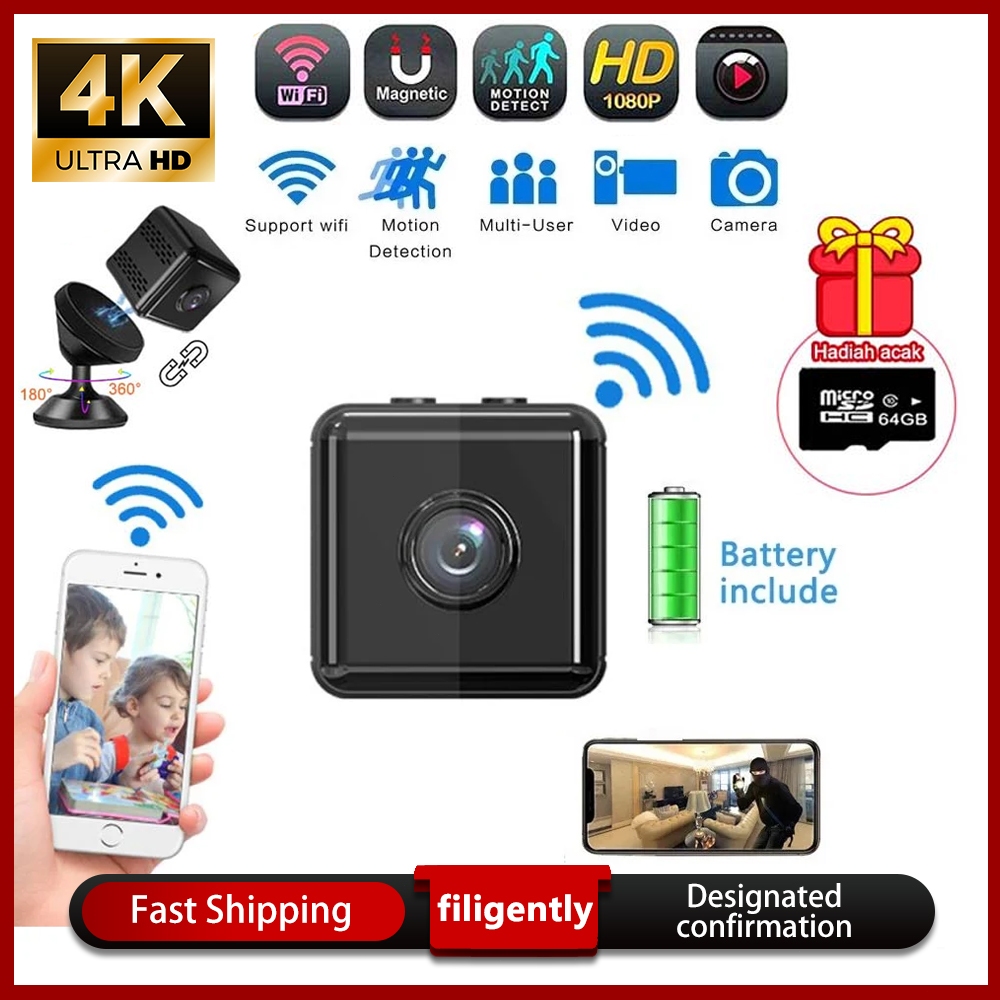 EYESEC Kamera Mini CCTV 1080P Wifi Camera Mini Spy Cam Tersembunyi Kamera Pengintai Mini CCTV Batera