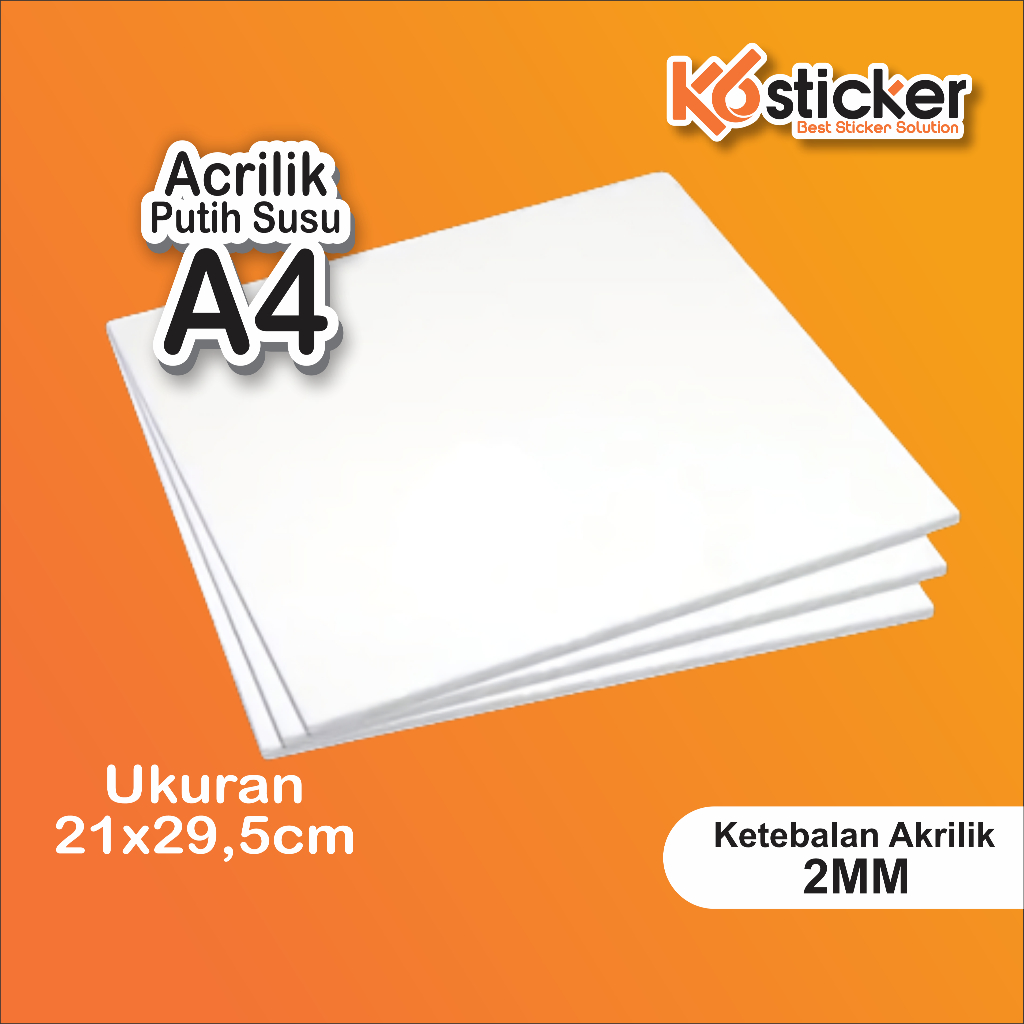 

AKRILIK lembaran PUTIH SOLID 2mm uk. A4 / Acrylic