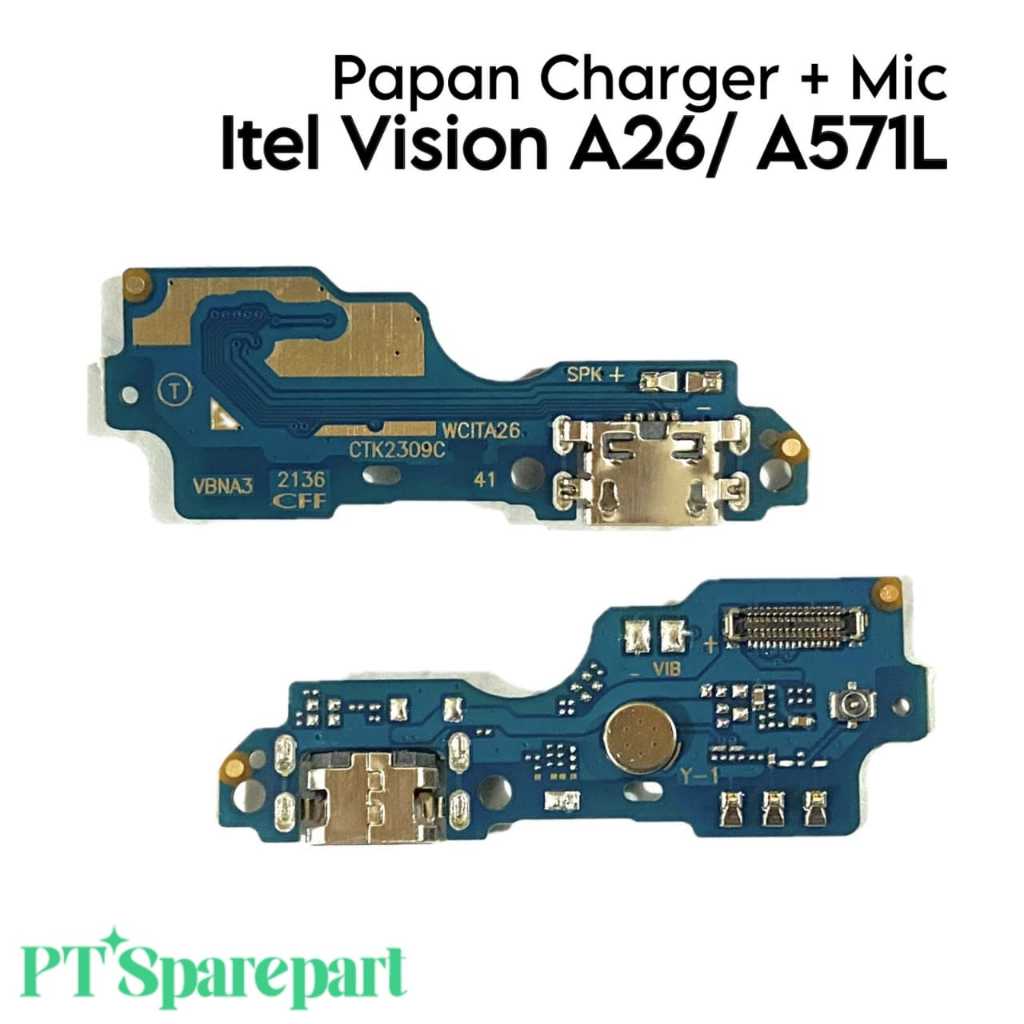 Papan PCB Konektor Charger + Mic Infinix Itel Vision A26 / A571L.