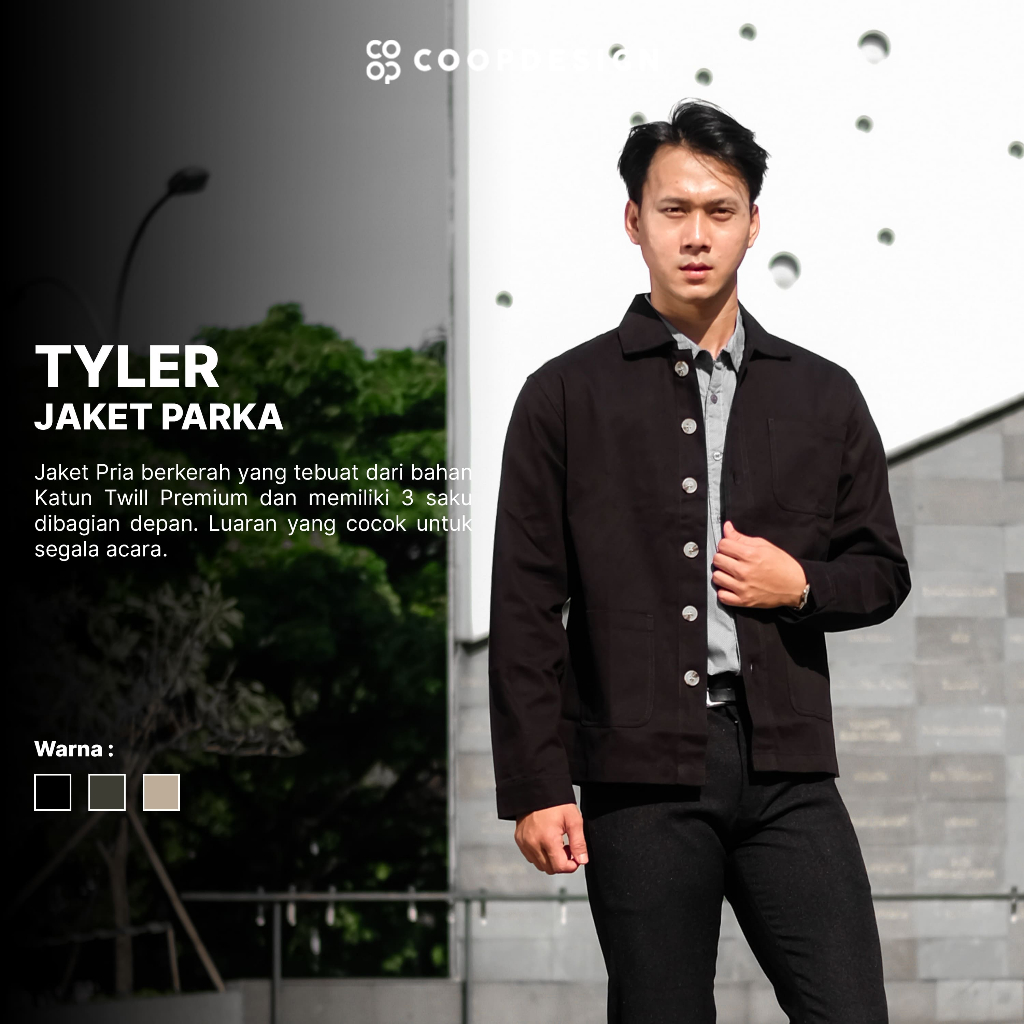 Coop Design - Tyler Jaket Semi Parka Katun Twill Pria