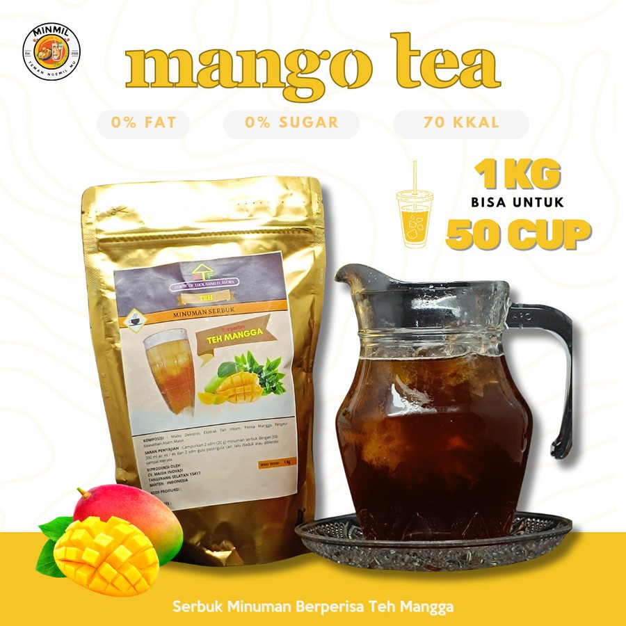 

MINMIL - BUBUK MINUMAN/ MINUMAN SERBUK/POWDER DRINK 1KG - TEH MANGGA MANGO TEA PREMIUM ORIGINAL TANPA PEMANIS BUATAN