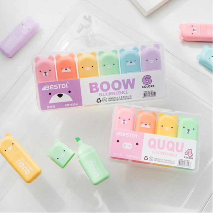 

BESTDI FLUORESCENCE MACARON MINI HIGHLIGHTER SET - PEWARNA TULISAN
