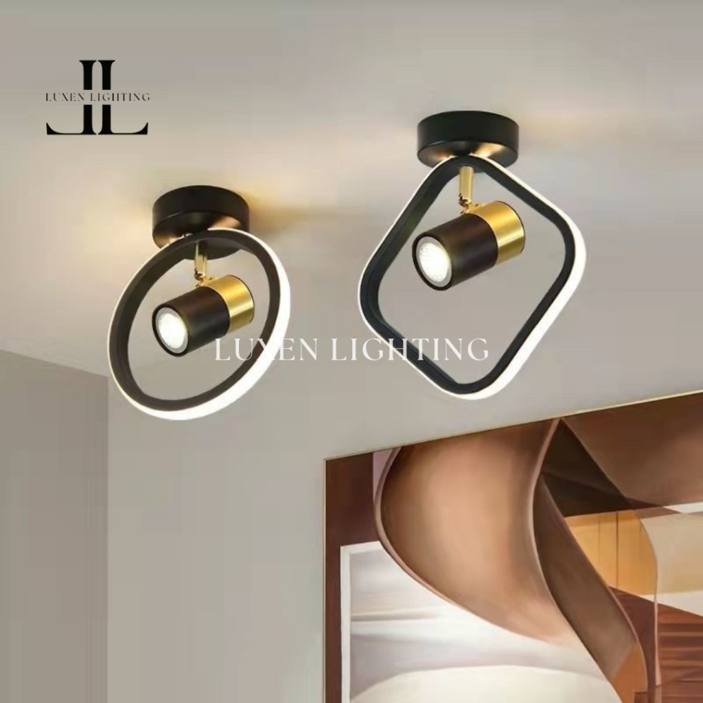 Lampu Plafon Led Gantung Sorot Modern Minimalis 3 Warna Nordic Simple Persegi / Bulat