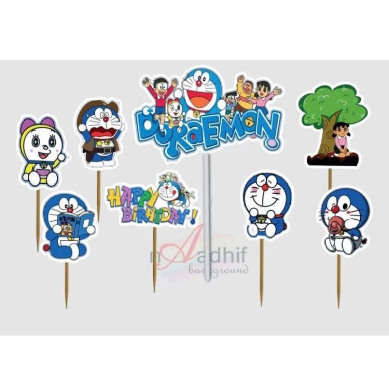 TOPER KARAKTER DORAEMON HIASAN TUSUK  KUE ULANG TAHUN