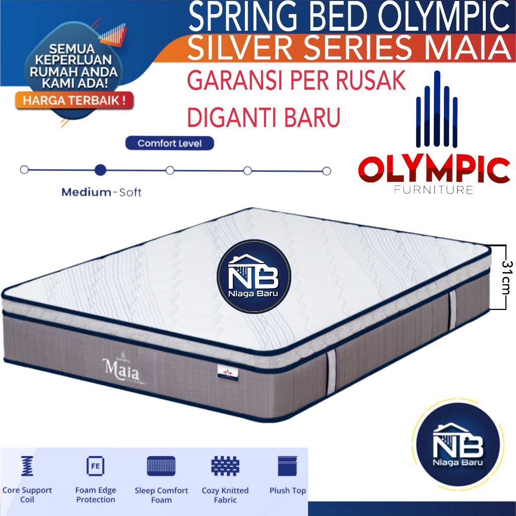 MATRAS KASUR SPRINGBED SILVER SERIES MAIA OLYMPIC PER KHUSUS BOGOR KURIR TOKO