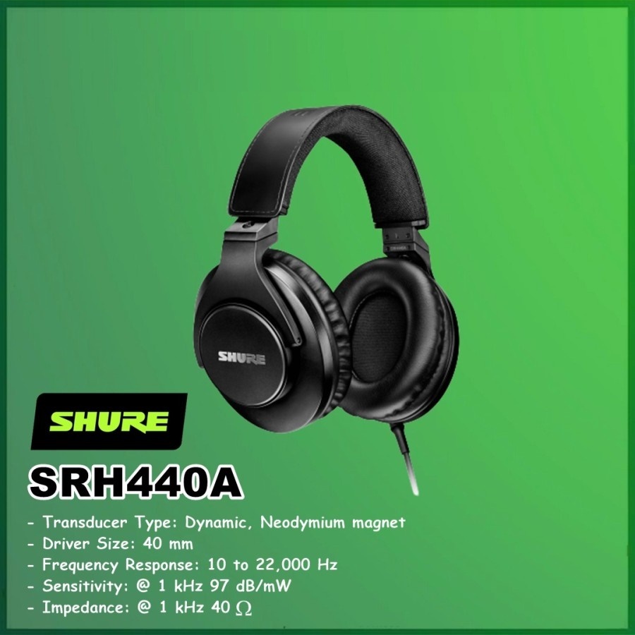 Shure SRH440A SRH440 SRH 440A Professional Studio Headphones Headset