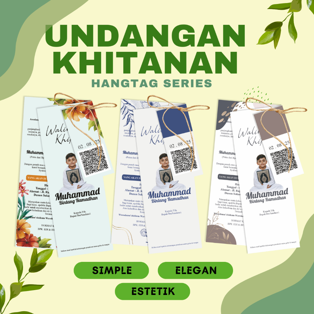 UNDANGAN KHITAN HANGTAG UNIK ELEGAN SIMPLE MURAH EKONOMIS - UNDANGAN VIRAL KEKINIAN PART2