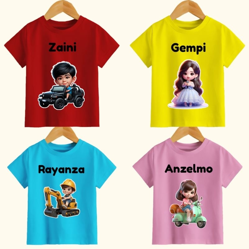 Kaos Anak Viral 3D Laki-Laki Dan Perempuan Costume Nama Sendiri