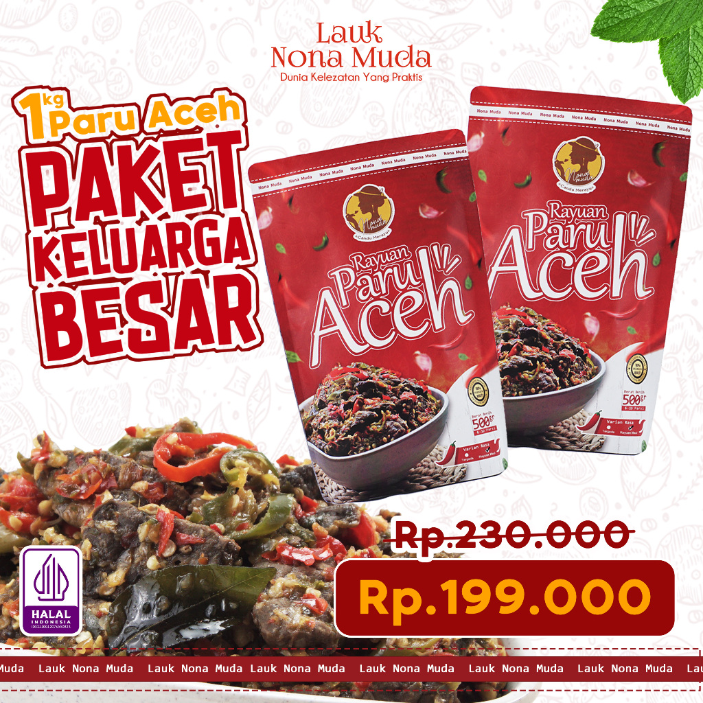 

Nona Muda + Lauk Siap Saji Paru Goreng Bumbu Aceh Pedas Paket 1kg