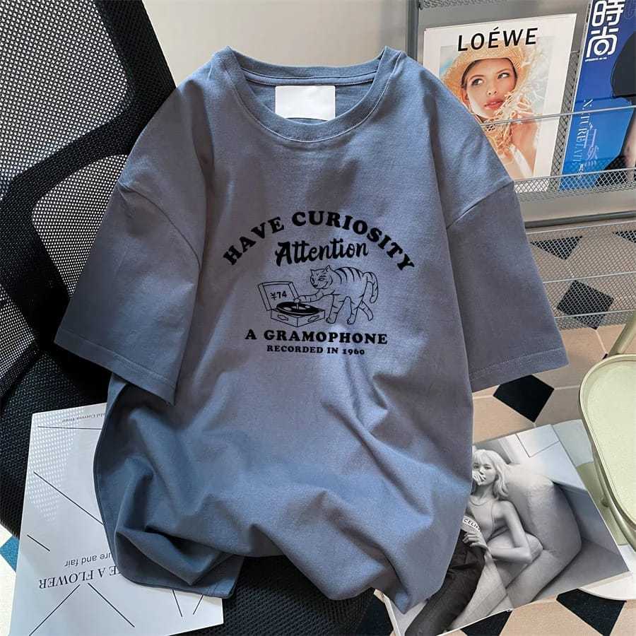 T-SHIRT HAVE CURIOSITY ATTENTION ANIMAL CATTON COMBAD
