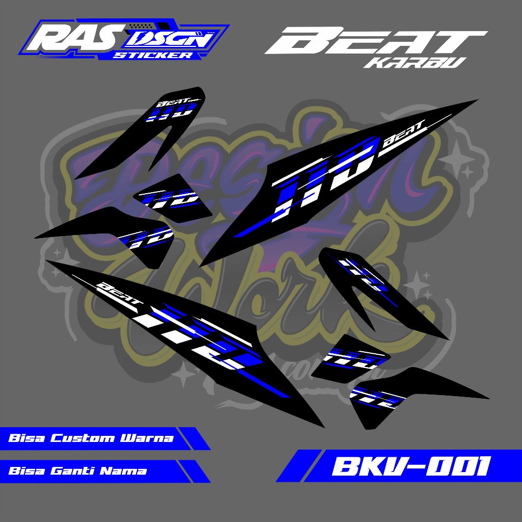 Striping Beat Karbu Model Vietnam Style 110 bukan 125 - Striping Vietnam Style Beat Karbu 110 - Stik
