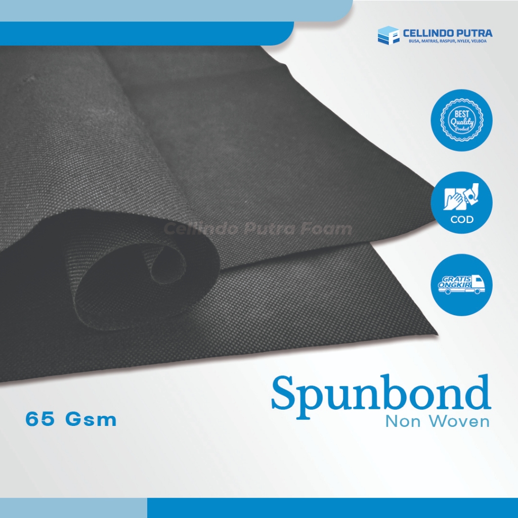 

Cellindo Kain Spunbond Hitam Bahan Tas Goodie Bag - Laken / Furing 65Gsm [Rollan/100meter]