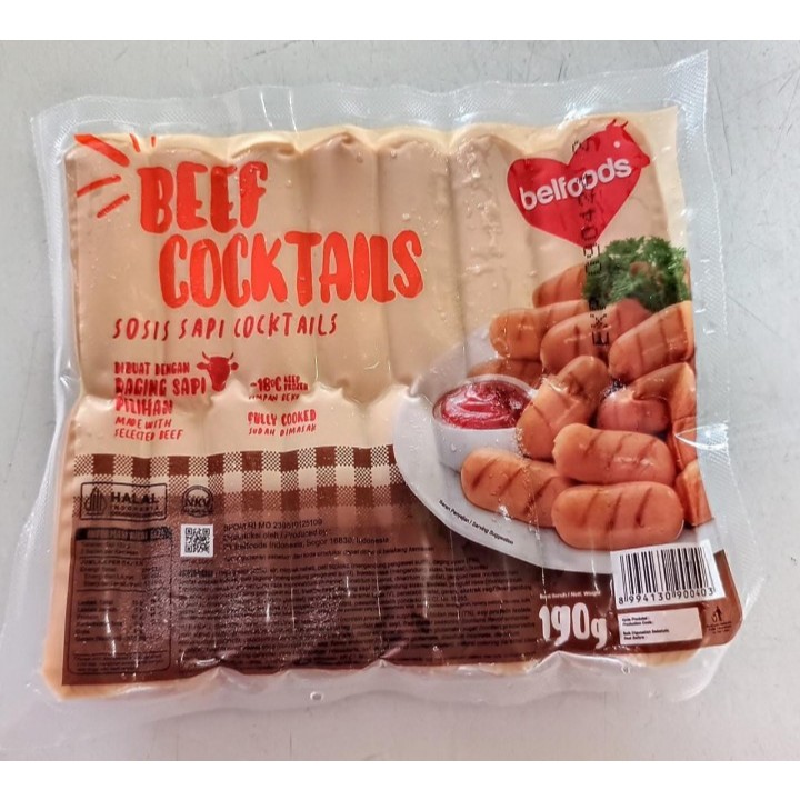 

BEEF COCKTAILS (SOSIS SAPI) FROZEN FOOD FAVORITE BELFOODS 190GR