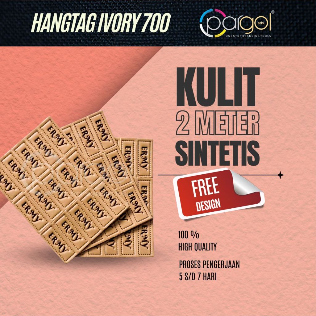 

PargolLabel - Label Kulit Sintetis Custom - Cetak Logo/Nama - Untuk Jaket,Tas, Sepatu, Brand Fashion