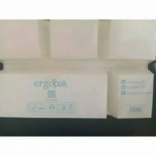 Kotak nasi sekat 5 Lunch Box Paper Sekat 5 Putih Polos Motif 25 pcs