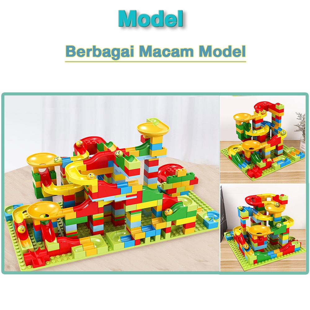 New Tatajoy Marble Run Building BlocksBalok Susun Mainan Anak 3D Maze Ball Roll Run Building Blocks
