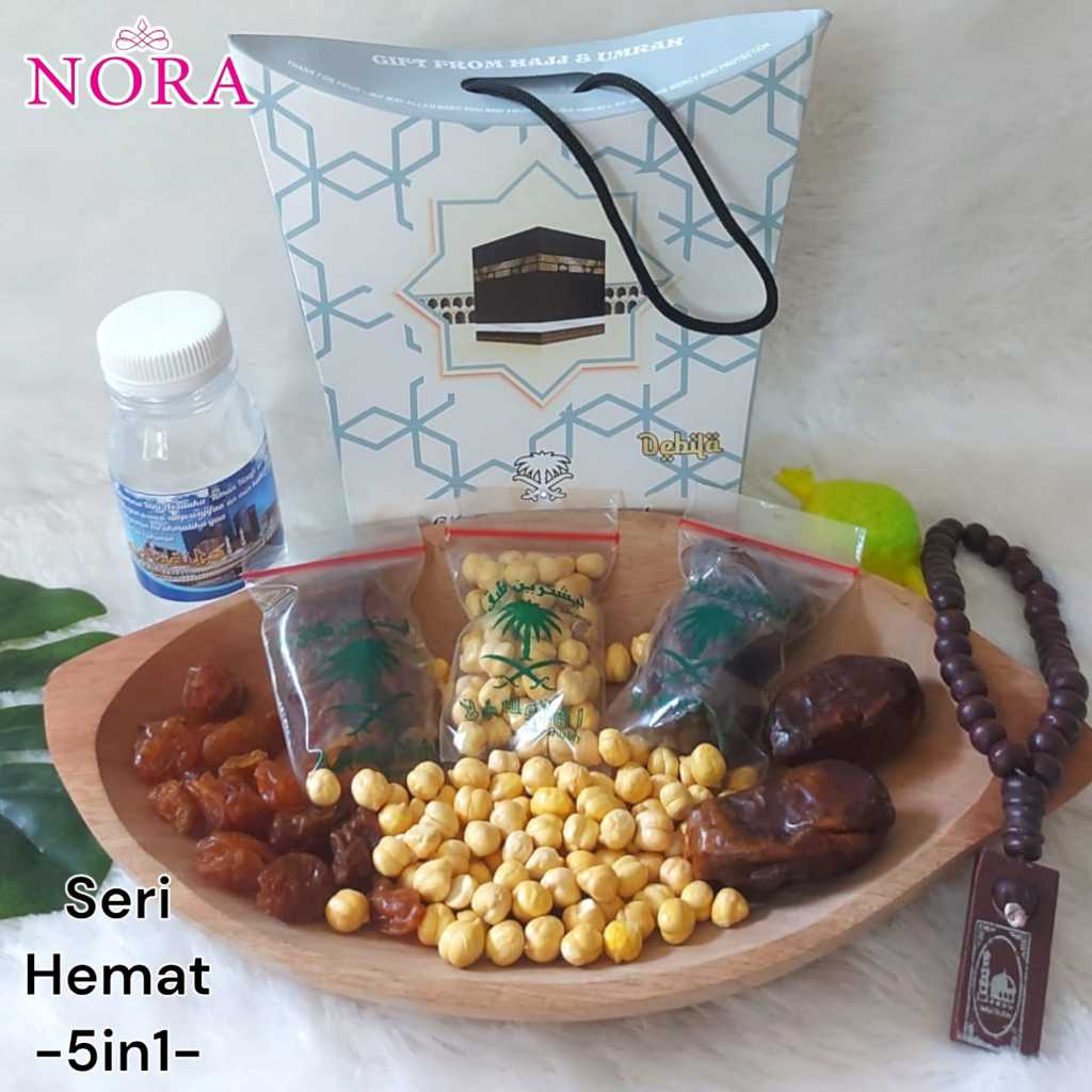 

Hampers Souvenir Hadiah Paket Oleh-oleh Haji dan Umroh Paket Hemat isi 5 produk 5in1 //murah