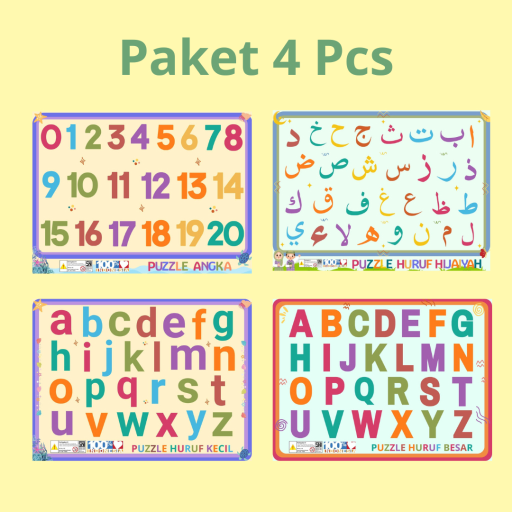 HAULA TOYS || Mainan Edukasi, Puzzle Kayu, Huruf Hijaiyah/Arab, Puzzle Huruf Besar, Puzzle Huruf Kec