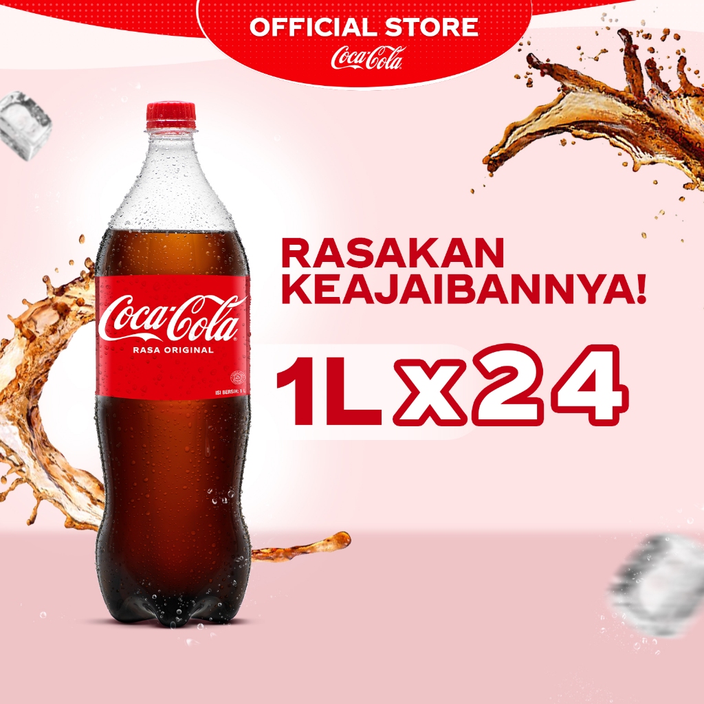 

Coca-Cola Minuman Soda Original - Botol 1L x 24pcs