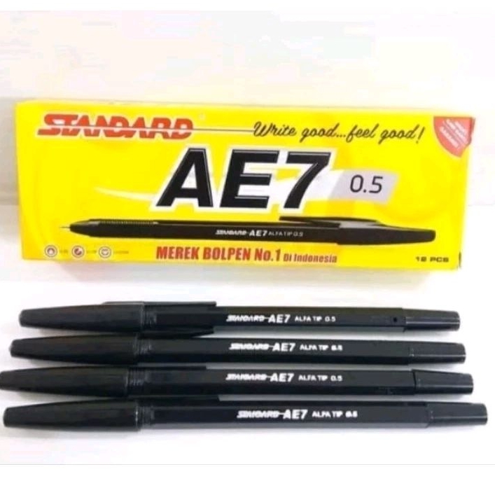 

(12pcs) Bolpoin Standart AE7 Hitam/Ballpoint/Pulpen Standar