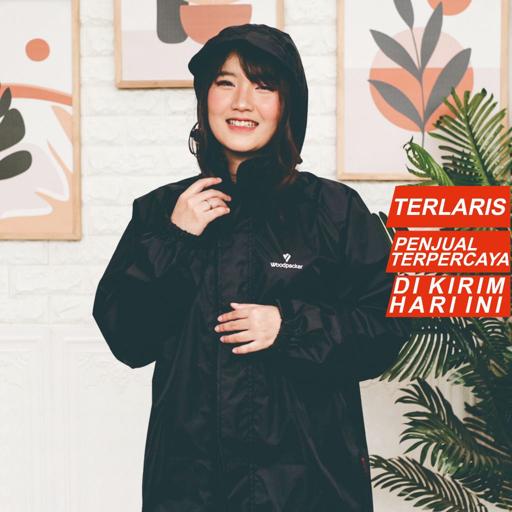 Raincoat jas hujan woodpacker original Jas hujan Gunung Jas Hujan Taslan Balon full seam sealer Jas 