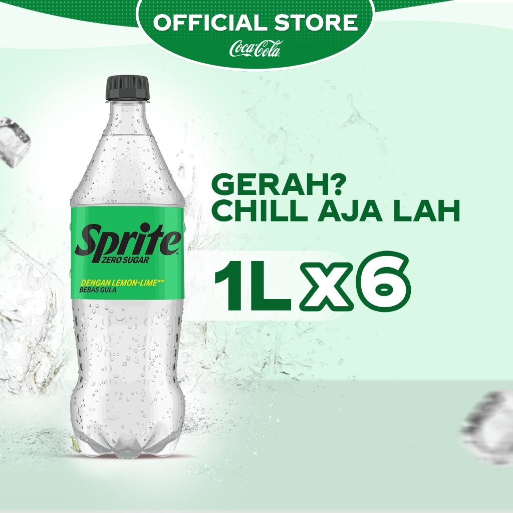 

Sprite Zero Lemon Lime Minuman Soda - Botol 1L x 6pcs