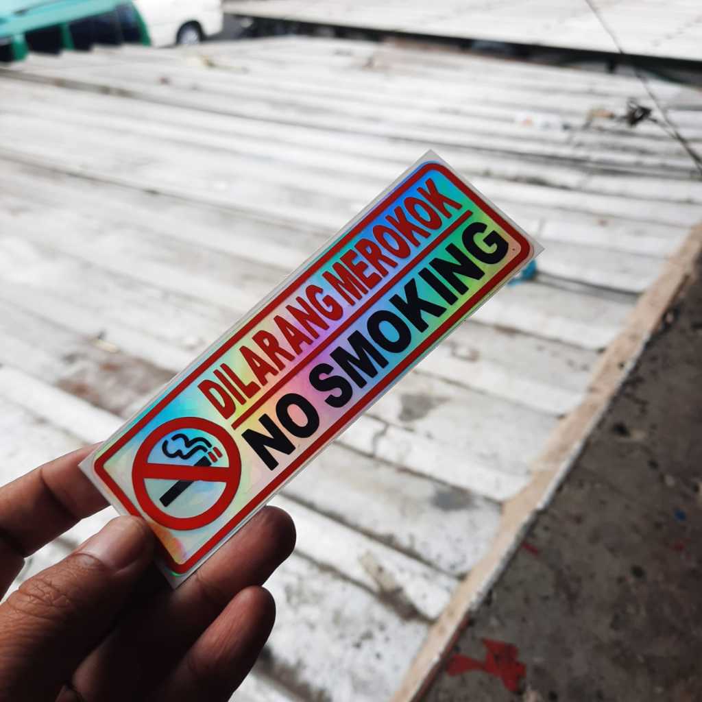 

STIKER CUTING DILARANG MEROKOK 4 X 12 CM BAHAN HOLOGRAM