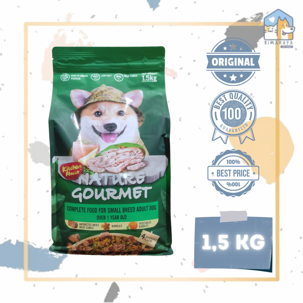 

23bagusmenshop - Kitchen Flavor Nature Gourmet Small Breed Adult Dog Food 1.5kg Freshpack