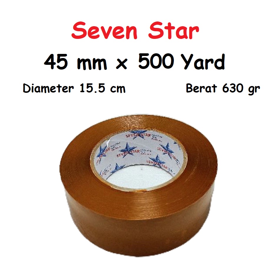 

KODE S29U Seven Star Lakban Jumbo 45 mm x 5 Yard Bening Cokelat