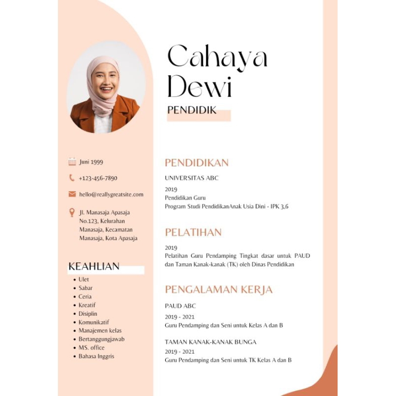 

jasa pembuatan CV/Desain template CV/surat lamaran kerja
