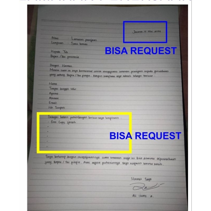 

Surat Lamaran Pekerjaan