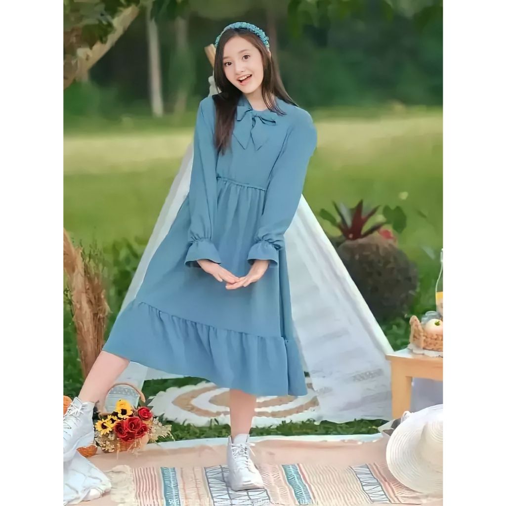 Tunik Kids Baju Longtunik Anak Perempuan Usia Remaja Umur 10-11-12-13 Tahun Bahan Crincle Airflow Ga