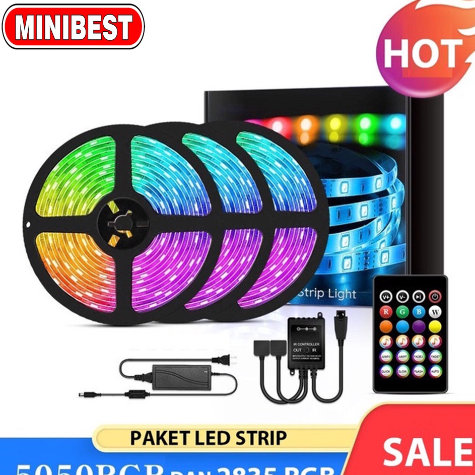 Terlaris  MB PAKET LAMPU LED STRIP 2835 55 RGB REMOTE LAMPU HIAS WARNA WARNI LAMPU KAMAR AESTHETIC