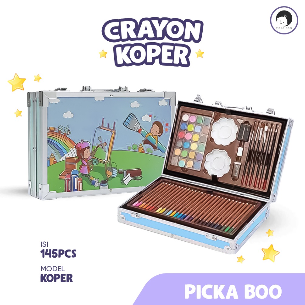 

KODE K24Y PICKABOO Krayon Koper Tingkat Set Mewarnai Lengkap Crayon Anak Set
