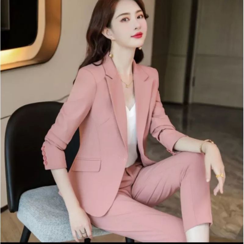 Setelan Blezer Kerja Wanita/Setelan Seragam Wanita Formal