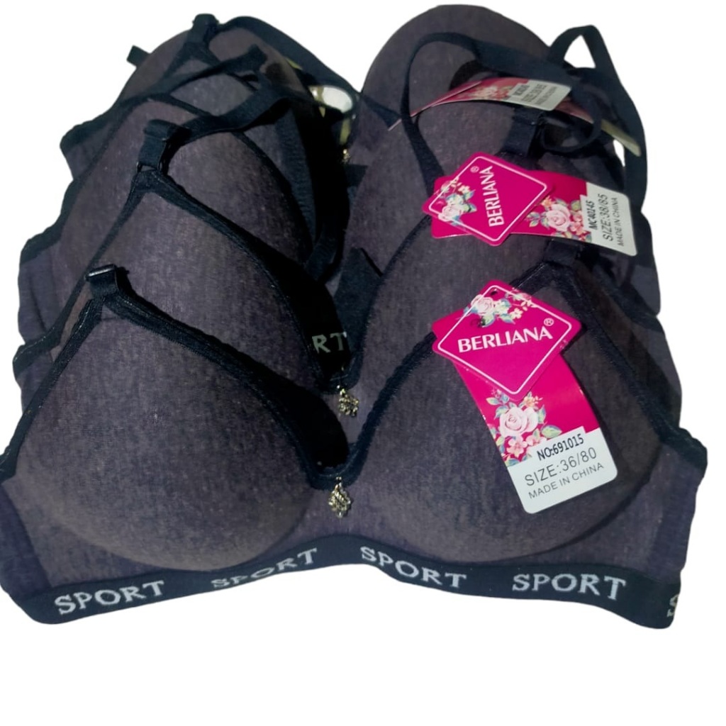 BH SPORT WANITA DEWASA BRA KAIT 3 TALI ADA TULISAN SPORT BUSA TANPA KAWAT PREMIUM IMPORT BRA REMAJA 