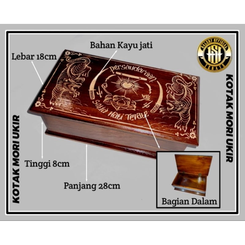 KOTAK MORI PSHT UKIR // KOTAK MORI PSHT KAYU // KOTAK MORI PSHT MOTIF // KOTAK MORI BAHAN KAYU JATI