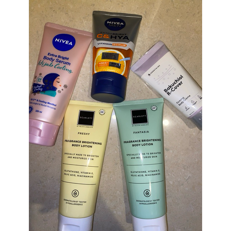 (Skincare Murah) Nivea Somethinc Bakuchiol R-Cover Body Lotion Serum men Hijab Cooling scrub