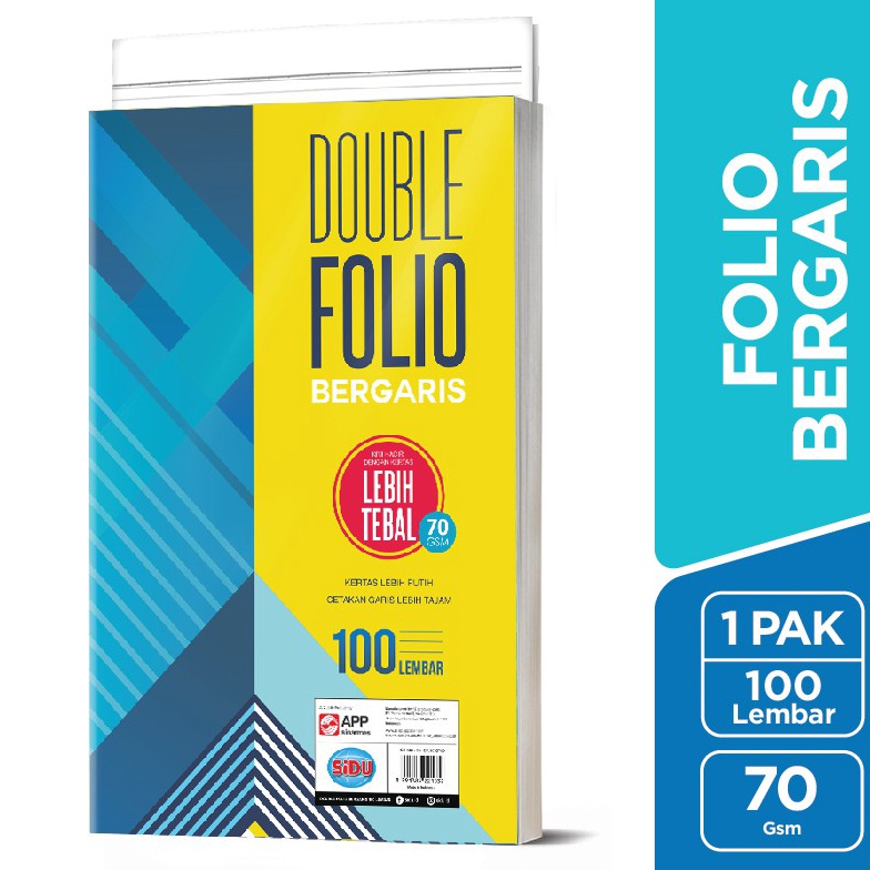 

Dijamin Sampai SiDU Double Folio Bergaris 1 lembar 7 GSM